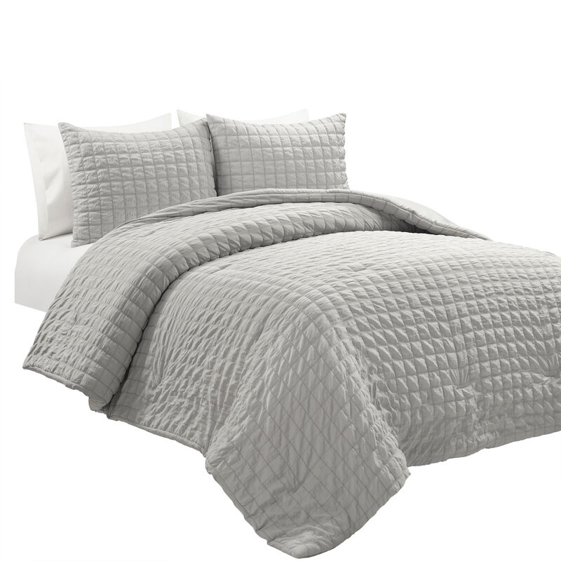 Crinkle Textured Dobby Comforter 3-Pc Set