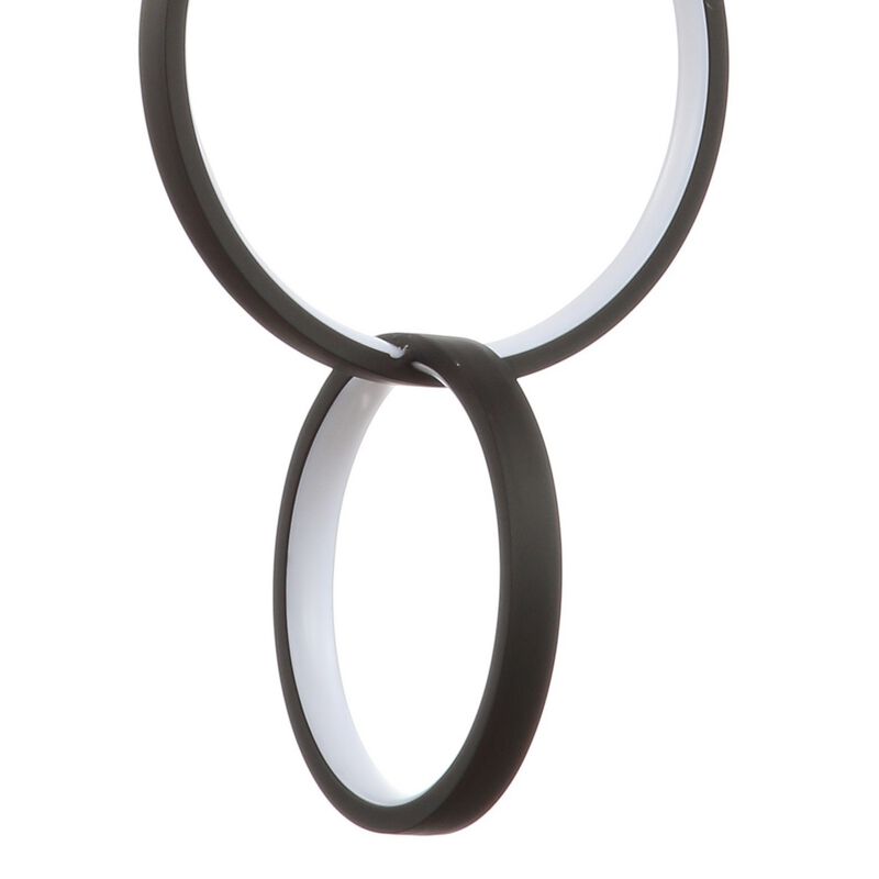Loop 7.75" Adjustable Integrated LED Metal Ring Pendant, Black