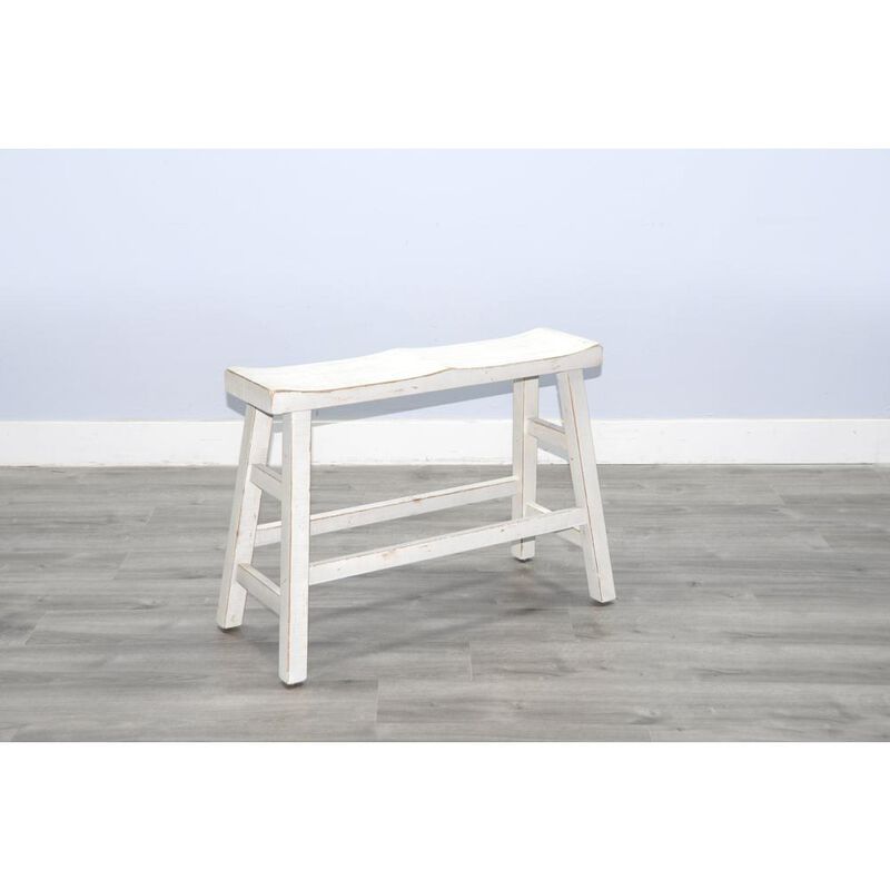 Sunny Designs White Sand Counter Bench, Wood Seat