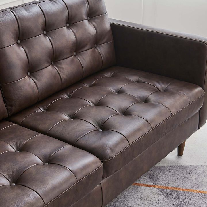 Exalt Tufted Vegan Leather Sofa