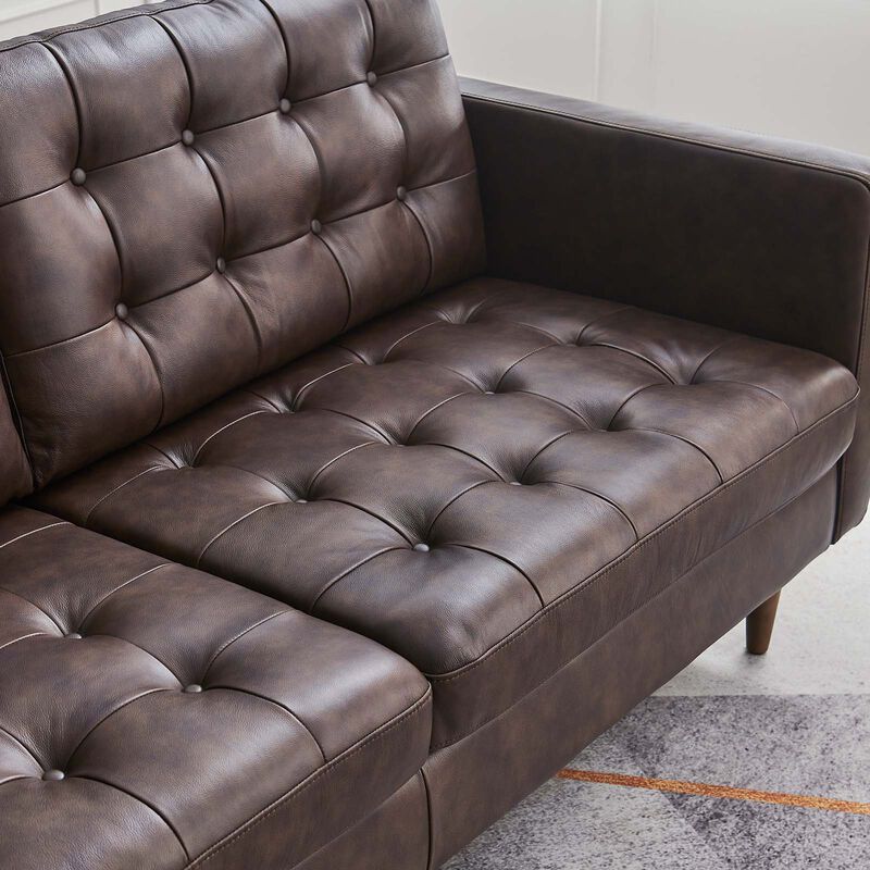 Exalt Tufted Vegan Leather Sofa