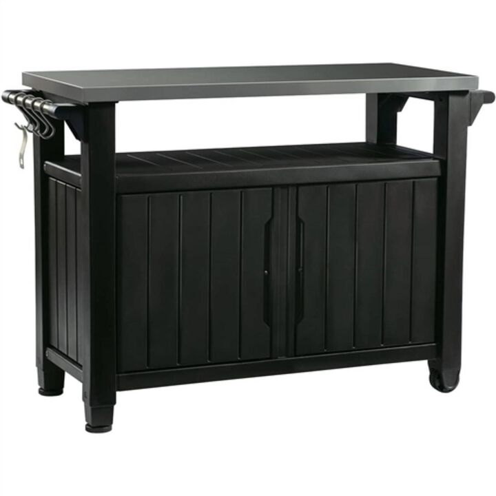 Outdoor Grill Party Bar Serving Cart with Storage