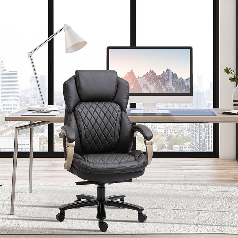 Brown Executive Chair: Big and Tall Office Chair with Diamond Leather