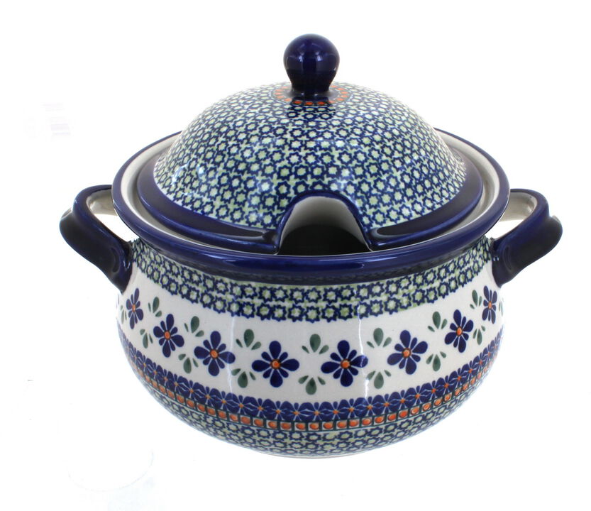 Blue Rose Polish Pottery Nature Soup Tureen