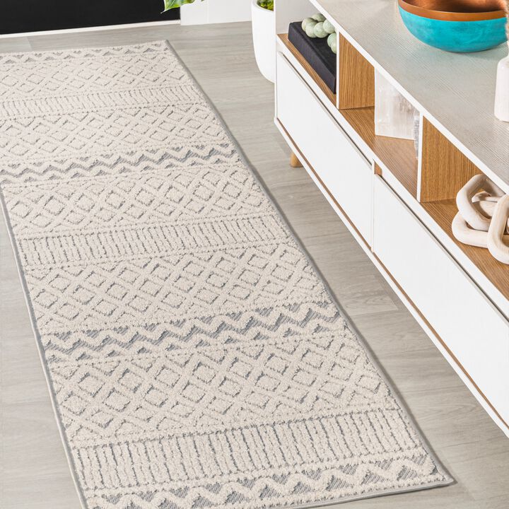 Ormond High-Low Modern Trellis Geometric Area Rug