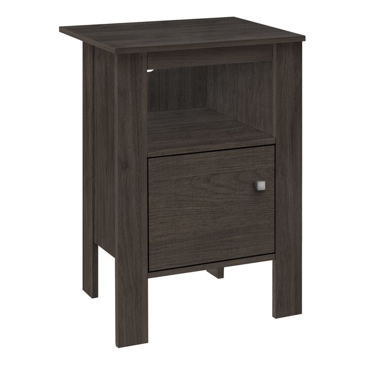 Monarch Specialties I 2145 Accent Table, Side, End, Nightstand, Lamp, Storage, Living Room, Bedroom, Laminate, Brown, Transitional