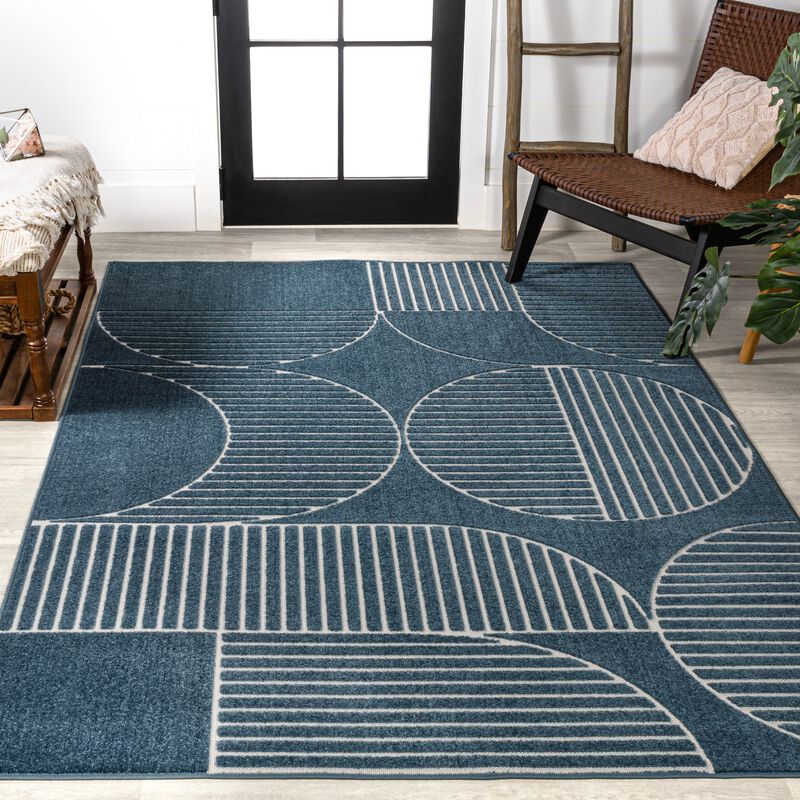 Nordby Geometric Arch Scandi Striped Area Rug