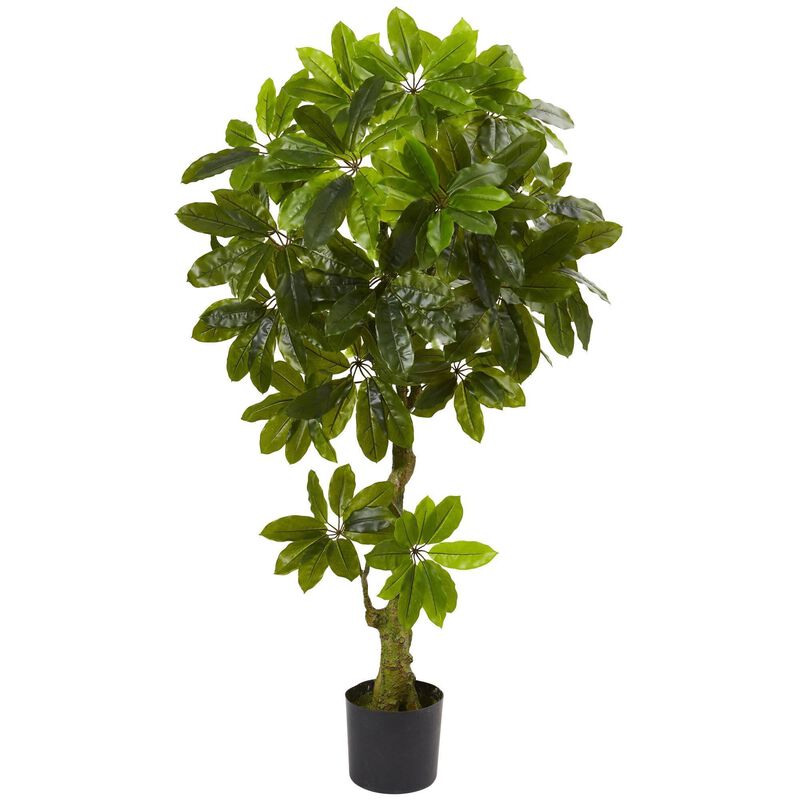 Nearly Natural 5-ft Schefflera Tree UV Resistant (Indoor/Outdoor)