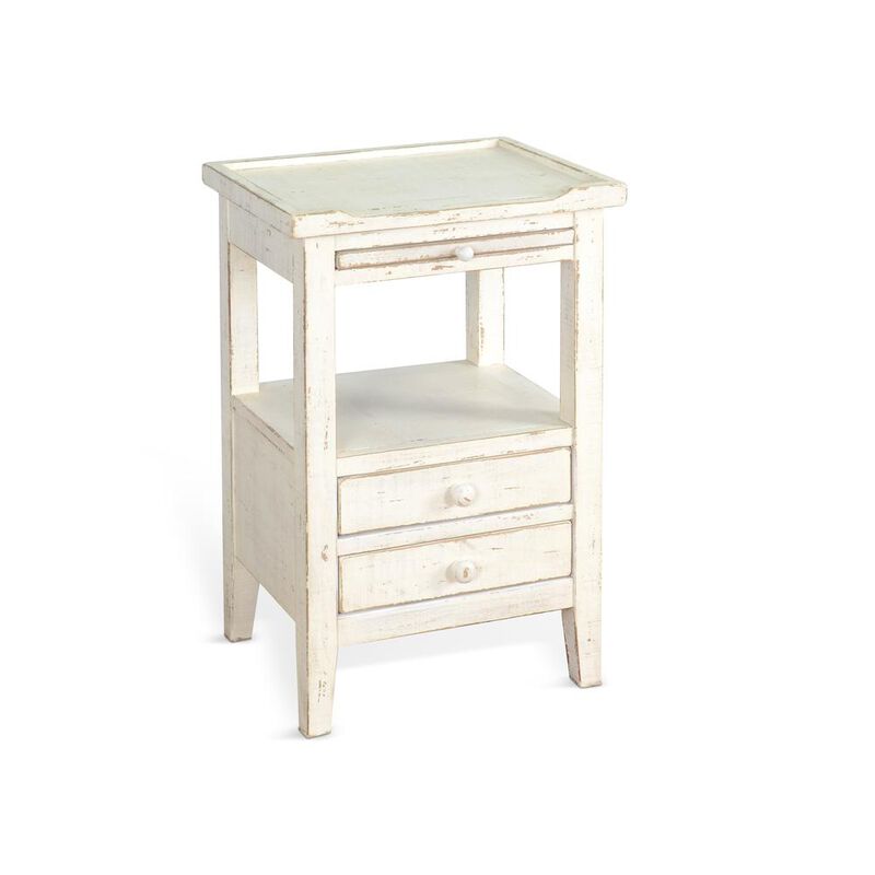 Sunny Designs White Sand Side Table