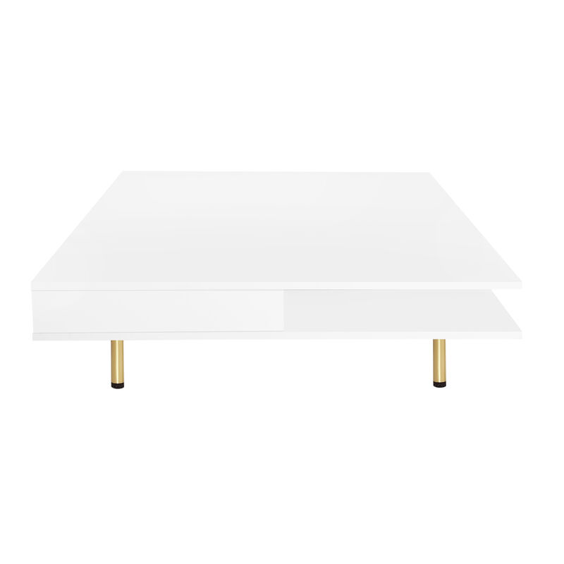 Merax High Gloss Coffee Table with 2 Drawers