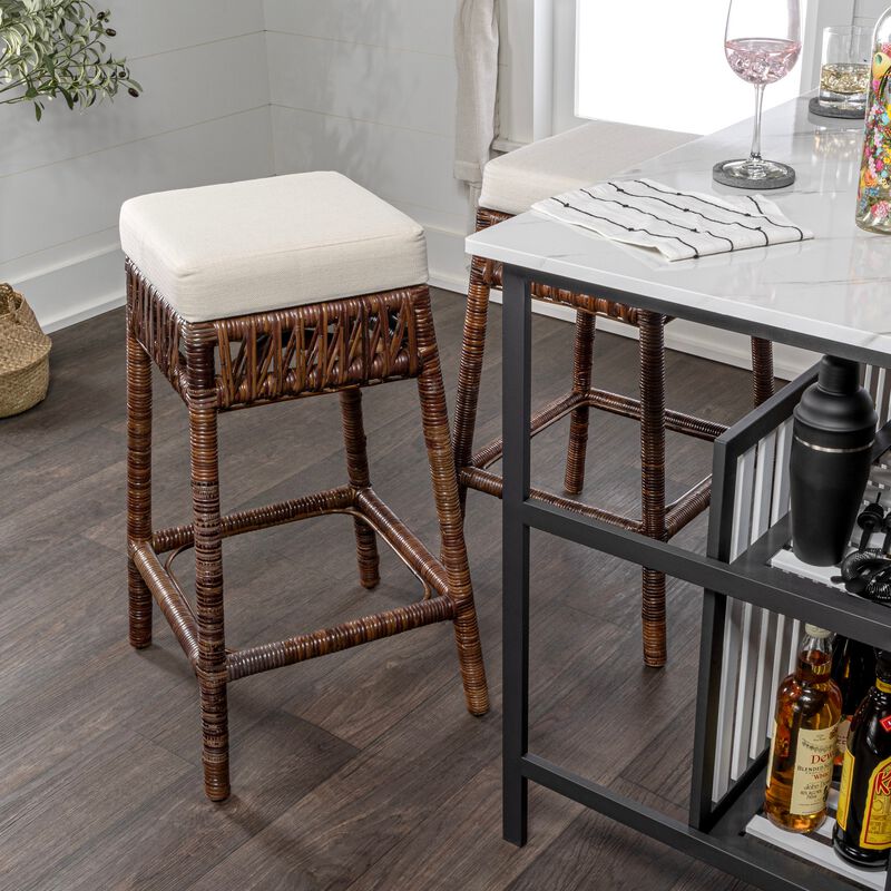 Bali Bohemian Basics Rattan Backless Bar Stool