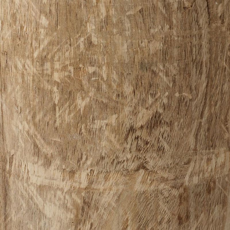 18 Inch Modern Side End Table, Tree Log Design, Paulownia Wood, Natural-Benzara