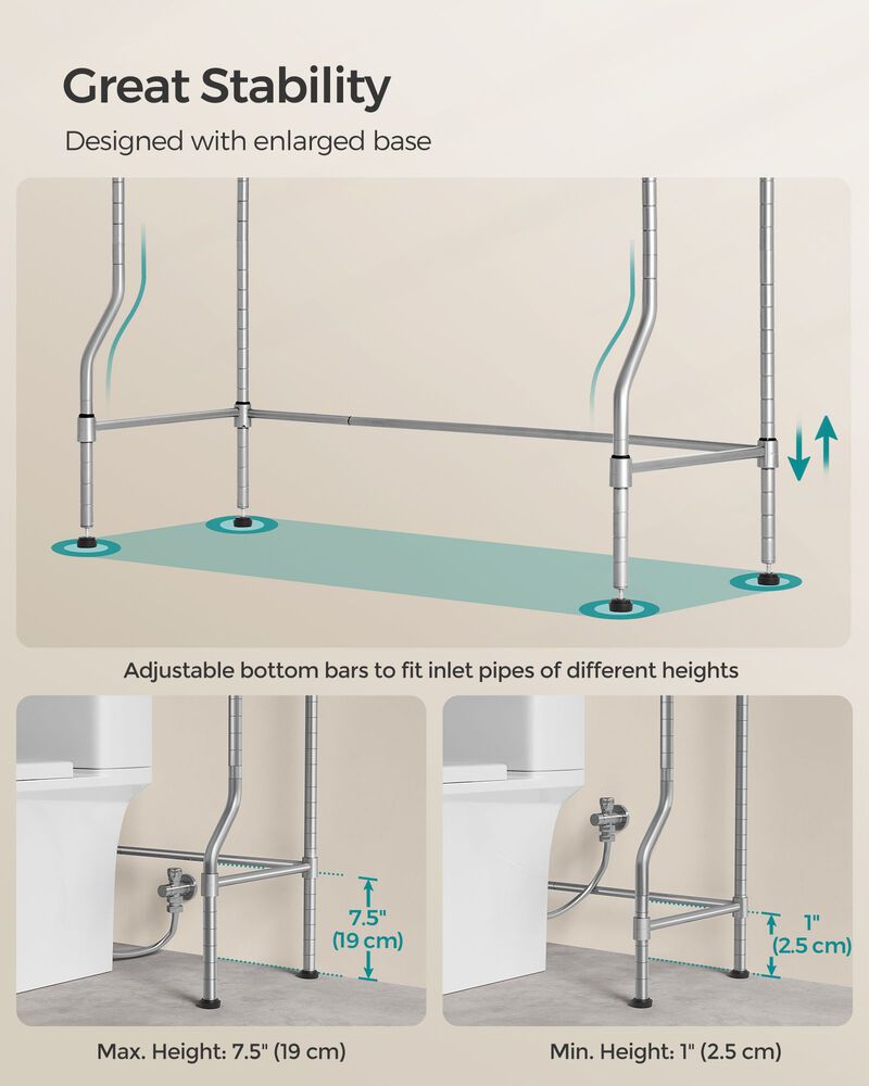 4-Tier Metal Over-the-Toilet Storage Shelf