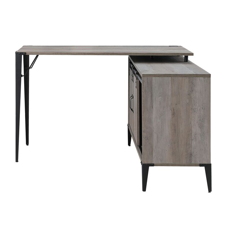 Zakwani Writing Desk, Gray Oak & Black Finish OF00009