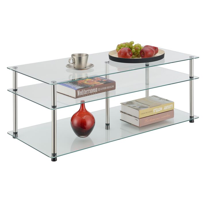 Designs2Go Classic Glass 3 Tier Coffee Table