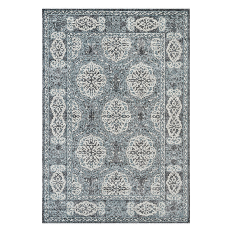 Alexandria Banbury Blue Bordered Area Rug