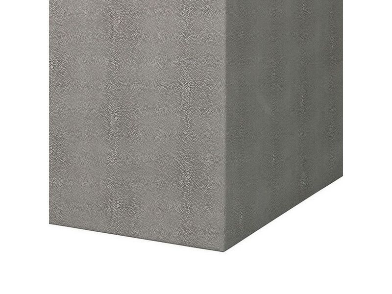Side Table with Square Frame and Faux Shagreen Accent, Gray-Benzara