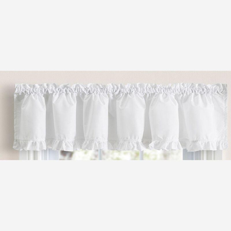 Ellis Home Classic Narrow Ruffle White Color Rod Pocket Valance