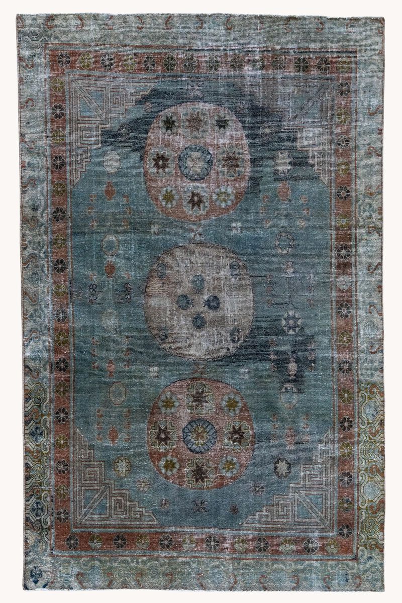 District Loom Vintage Khotan scatter rug-Pryor