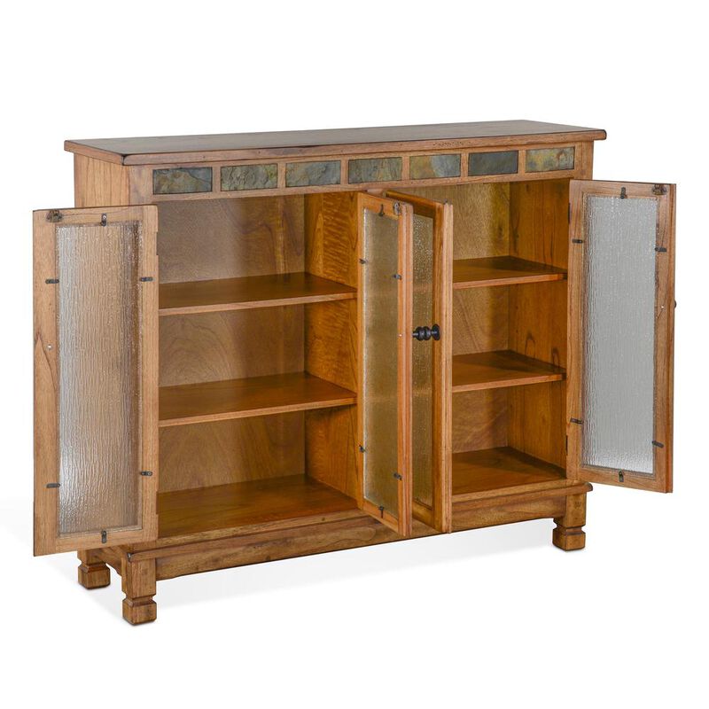 Sunny Designs Sedona 42 Adjustable Shelf Wood Bookcase in Rustic Oak