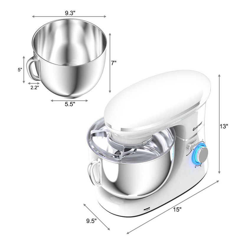 6.3 Qt 6 Speed 660W  Tilt-Head Food Stand Mixer