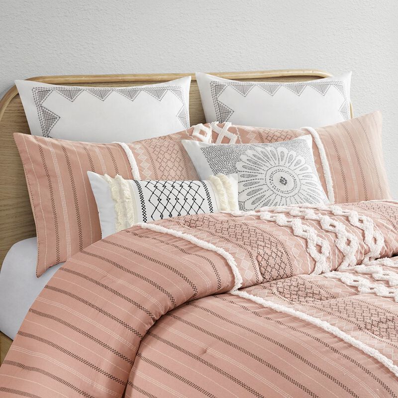 Gracie Mills Modesto Printed Cotton Comforter Set with Chenille