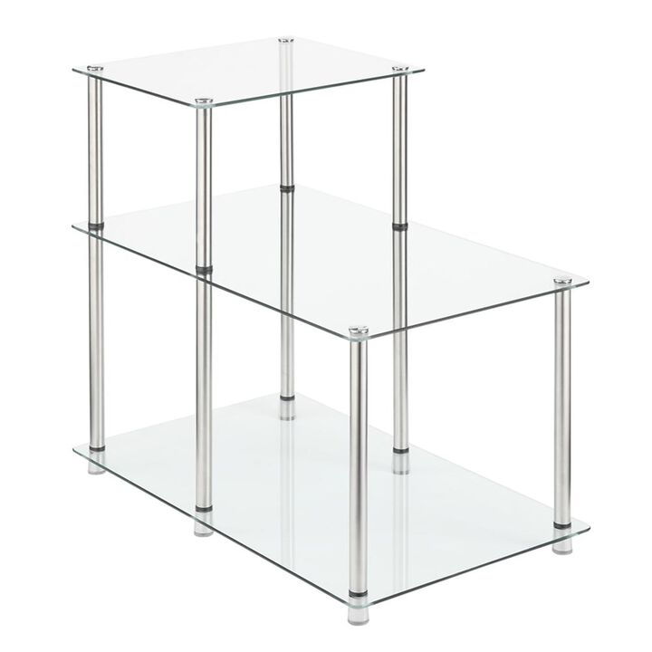Convience Concept, Inc. Designs2Go Classic Glass 3 Tier Step End Table