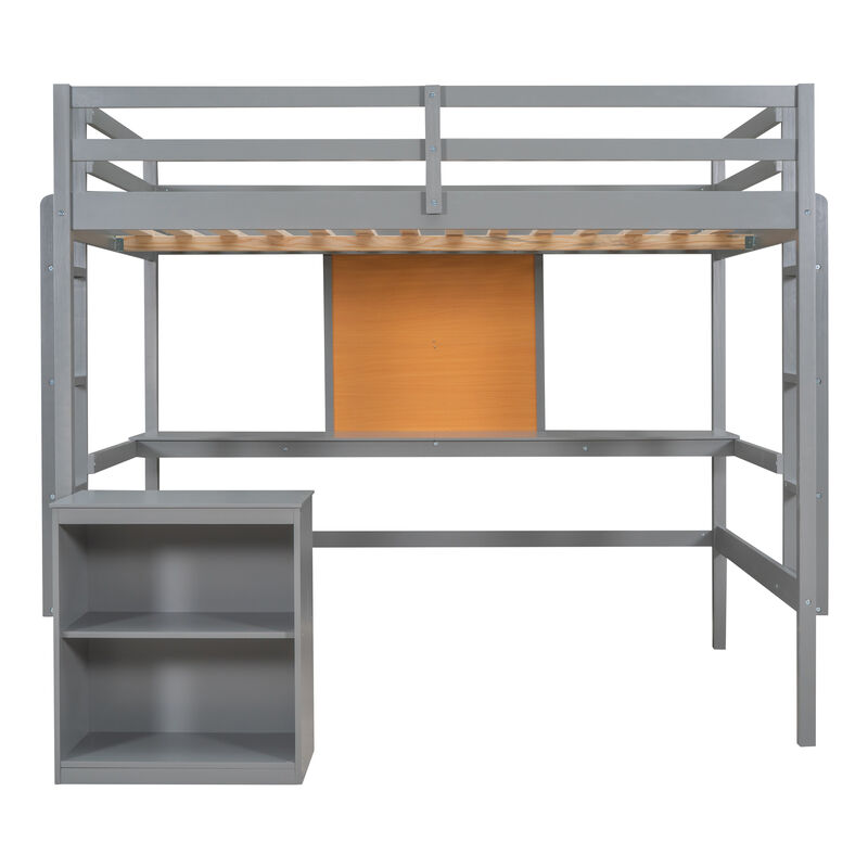 Merax Modern  Wooden Loft Bed with Desk