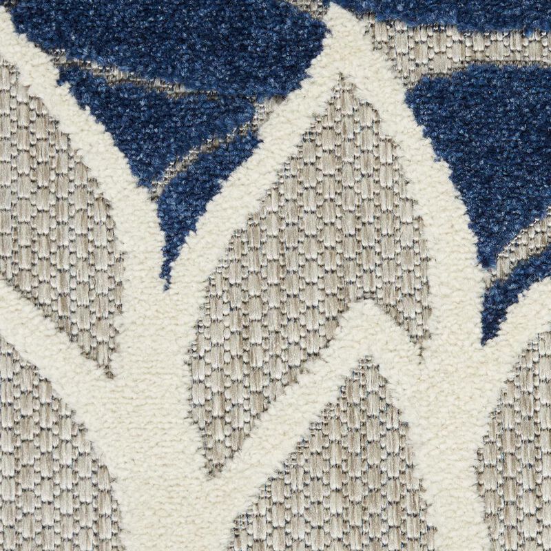 Nourison ALH05 Aloha Ivory/Navy Area Rug- 5'3 x 7'5