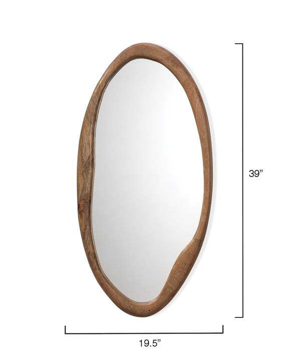 Organic Mango Wood Oval Mirror