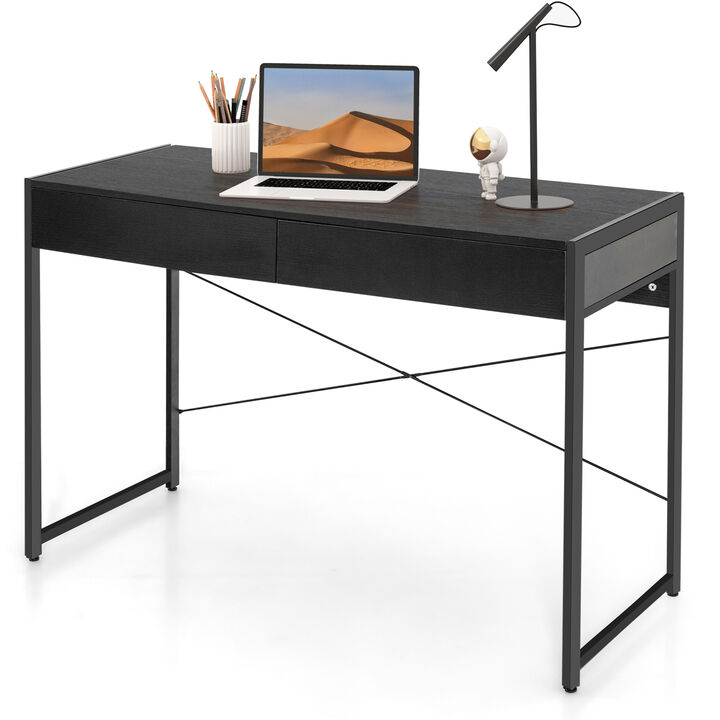 Drawer Home Office Desk with Steel Frame