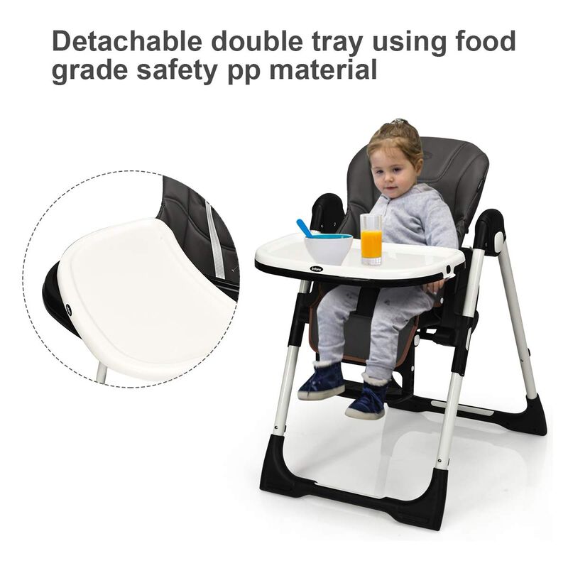 Foldable High chair with Multiple Adjustable Backrest