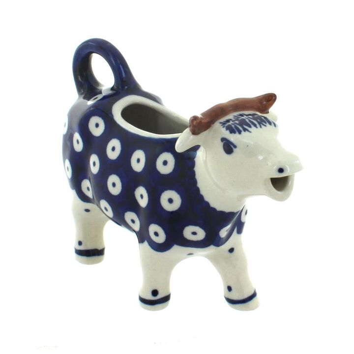 Blue Rose Polish Pottery Garden Bouquet Cow Creamer