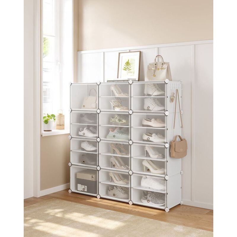 Plastic Shoe Rack with 12 Cubes for Versatile Storage and Easy Organization