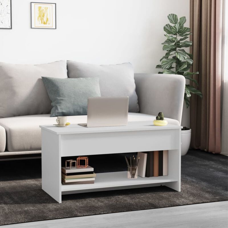 vidaXL Coffee Table White 40.2"x19.7"x20.7" Engineered Wood