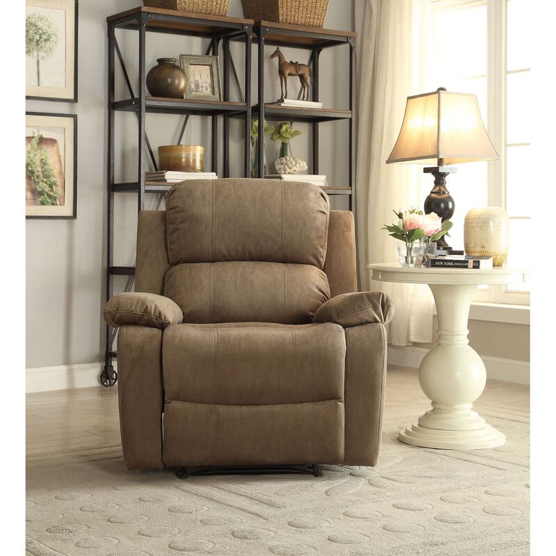 Bina Recliner (Motion) in Taupe Polished Microfiber