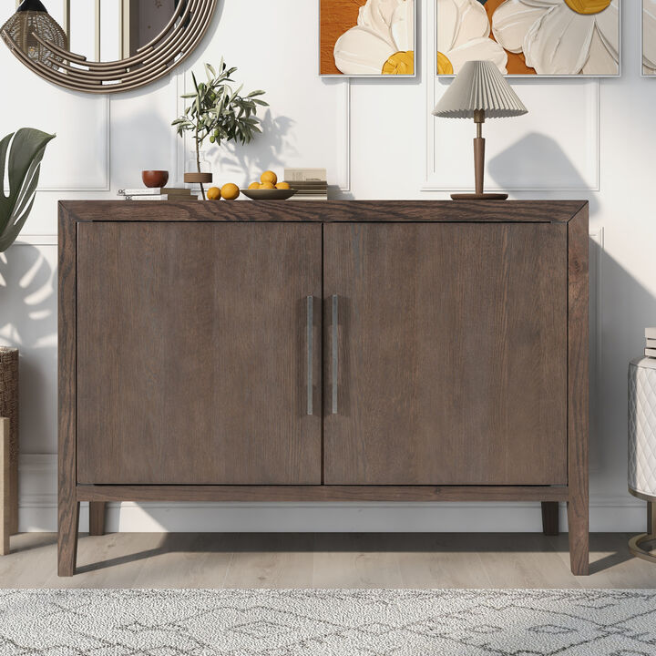 Storage Cabinet Sideboard Wooden Cabinet with 2 Metal handles and 2 Doors for Hallway, Entryway, Living Room, Bedroom