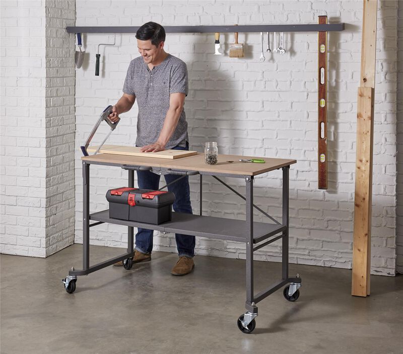 SmartFold Portable Steel Workbench / Folding Utility Table