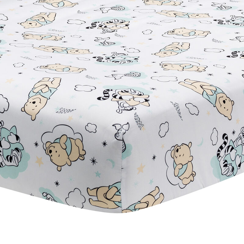 Lambs & Ivy Disney Baby Winnie the Pooh Hugs White Fitted Crib Sheet