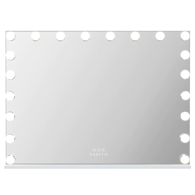 39''*31.4'' Vanity Mirror 20 LED Bulbs Wall Mount USB PortWhite