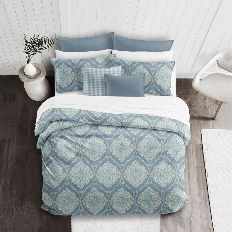 6ix Tailors Fine Linens Bellamy Blue Comforter Set