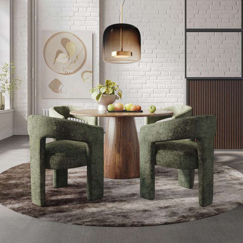 Jofran Modern Luxury Jacquard Fabric Upholstered Sculpture Armchair