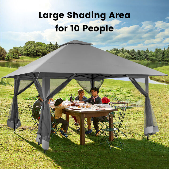 13 x 13 Feet Pop-up Instant Canopy Tent with Mesh Sidewall
