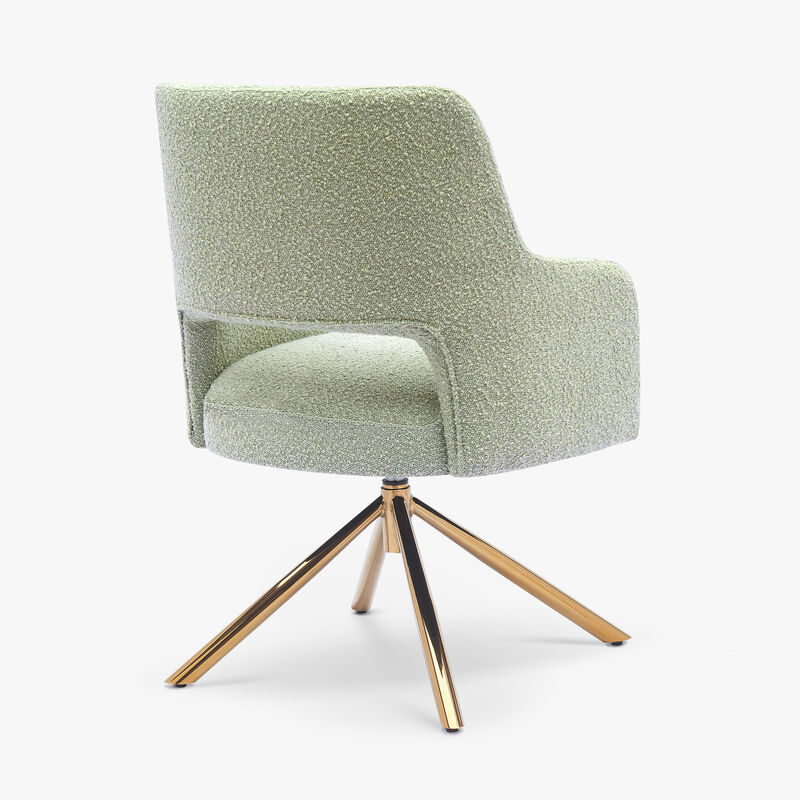 WestinTrends Genevieve Mid-Century Modern Wide Boucle Swivel Accent Arm Chair