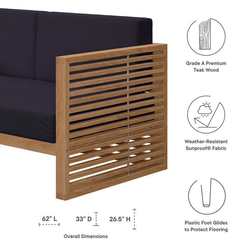 Modway - Carlsbad Teak Wood Outdoor Patio Loveseat