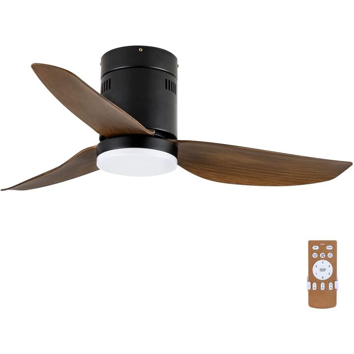 40-inch Ceiling Fan with LED Light and Remote Control, 6-Speed Modes, 2 Rotating Modes, Timer