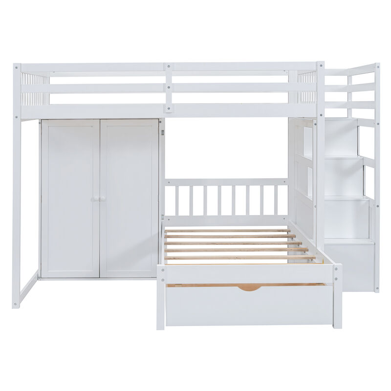 Merax Bunk Bed with Storage Staircase