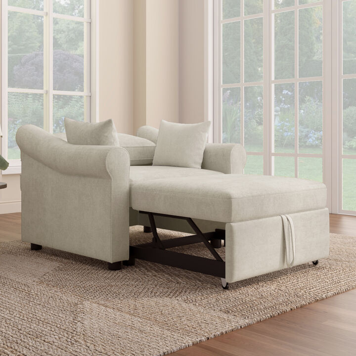 Merax Chenille Convertible Sleeper Sofa Chair