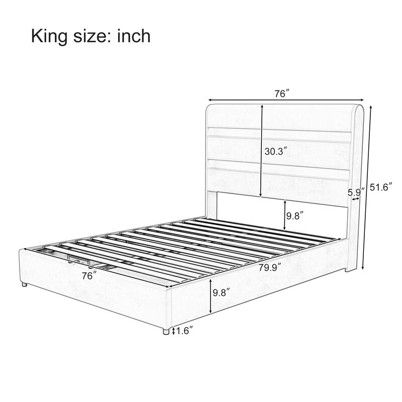 Merax Lift Up Storage Bed with Headboard