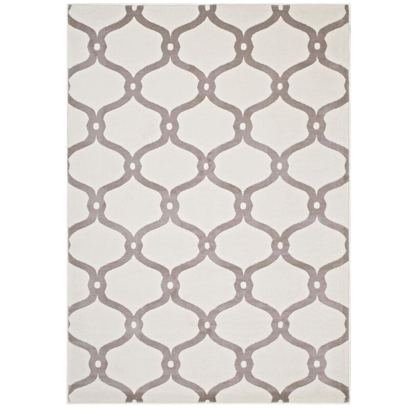 Beltara Chain Link Transitional Trellis 8x10 Area Rug - Beige and Ivory